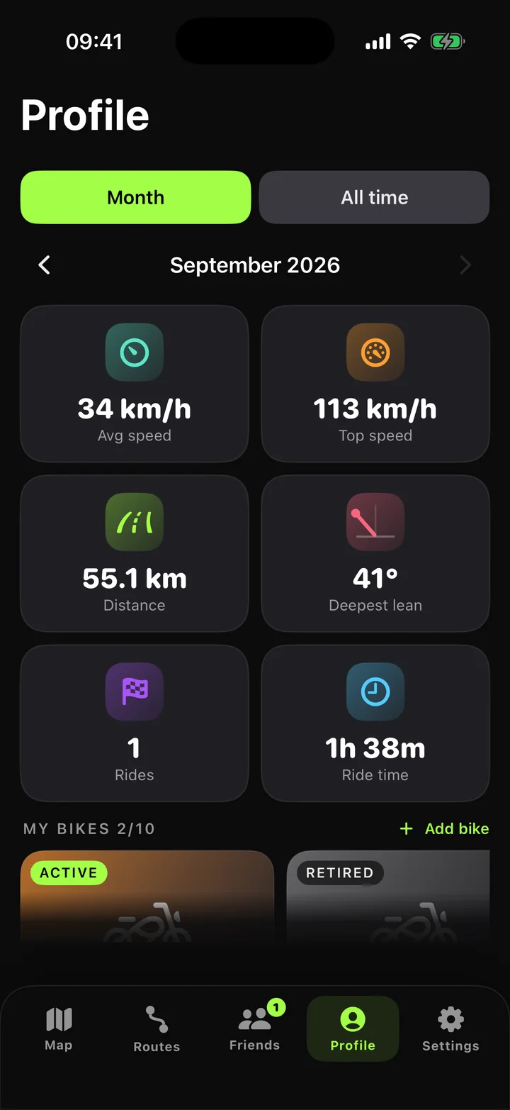 Your profile and bikes