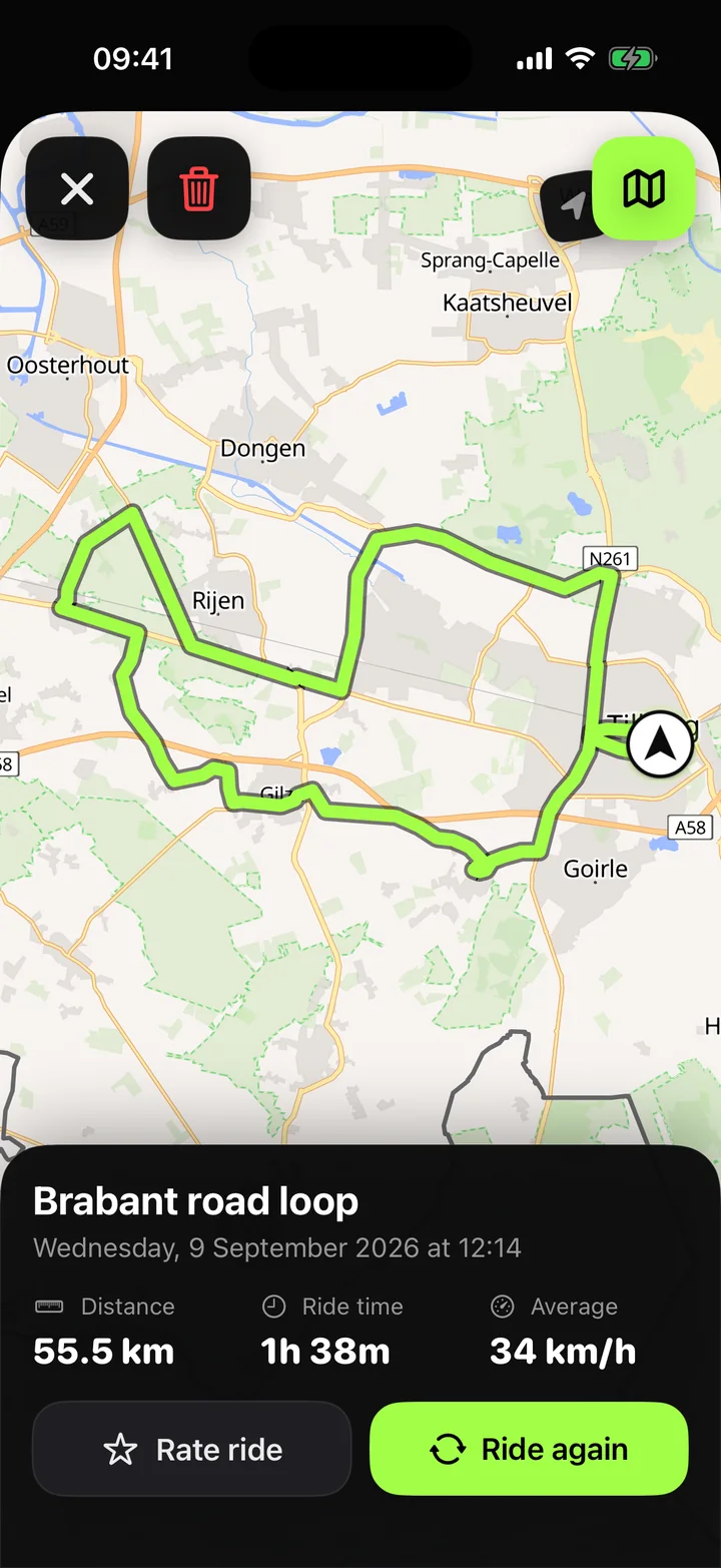 Ride history