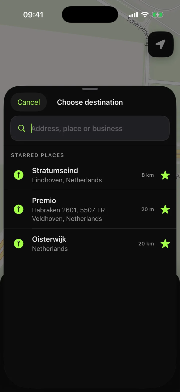 Starred places